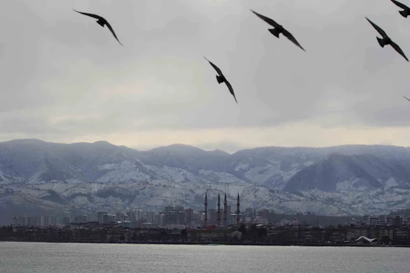 Ordu’dan şehir ve kar manzarası
