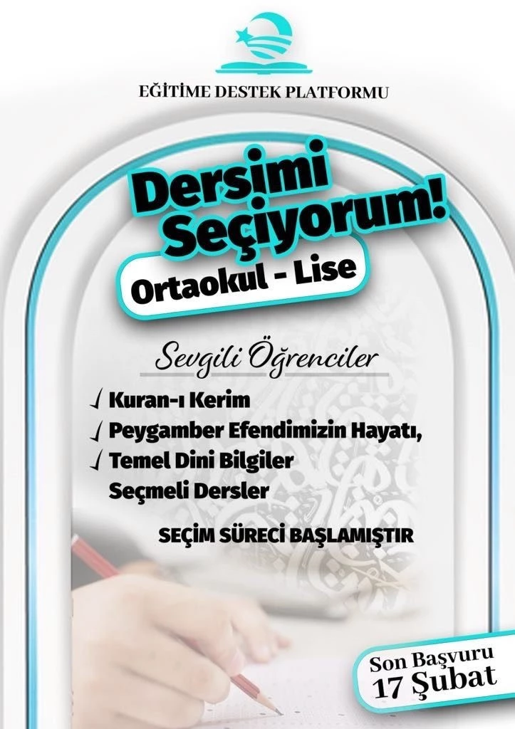 Eğitime Destek Platformu’ndan gençlere seçmeli ders hatırlatması
