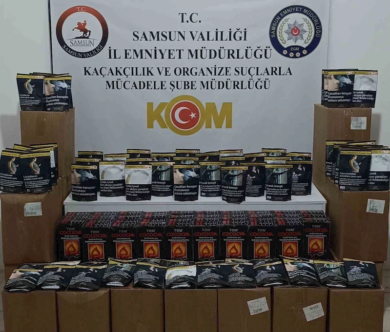 Samsun’da kaçak tütün ve nargile kömürü ele geçirildi
