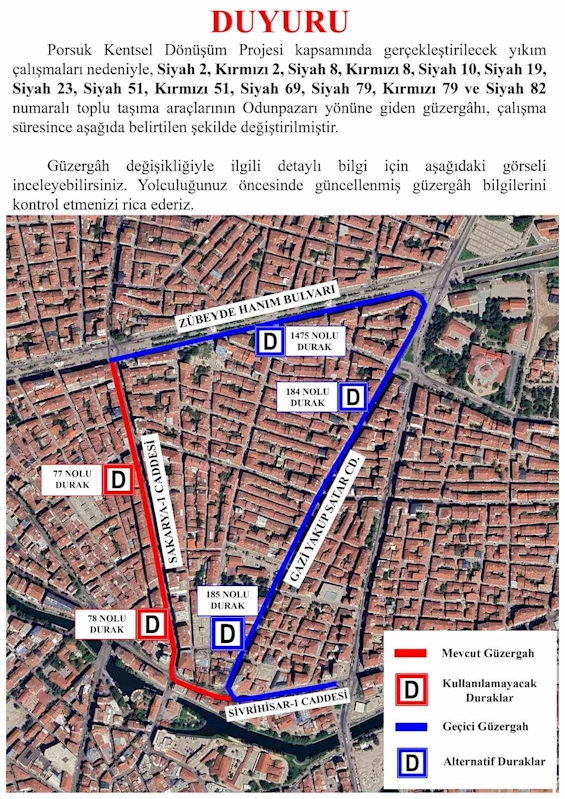 Büyükşehir araç ve yaya trafiğine kapanacak yollara karşı uyardı
