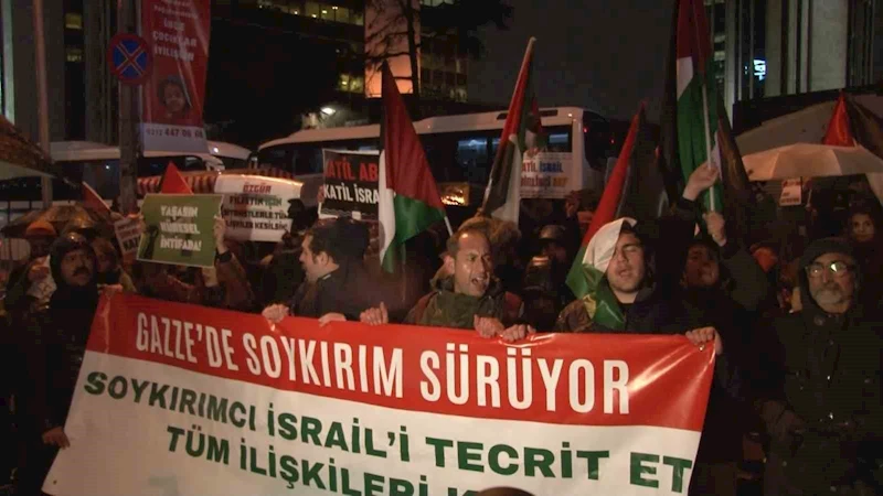 İsrail Başkonsolosluğu önünde ‘Gazze’ protestosu
