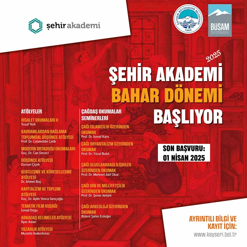 BÜSAM Şehir Akademi bahar dönemi kayıtları devam ediyor