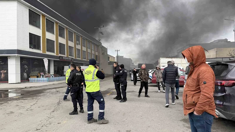 Sakarya’da mobilyacılar çarşısında yangın
