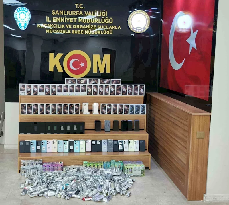 Şanlıurfa’da 7 milyon TL değerinde kaçak cep telefonu operasyonu: 2 gözaltı
