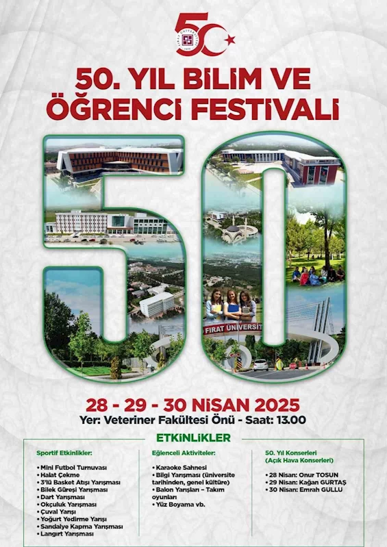 FÜ’de 50. yıl bilim ve öğrenci festivali başlıyor
