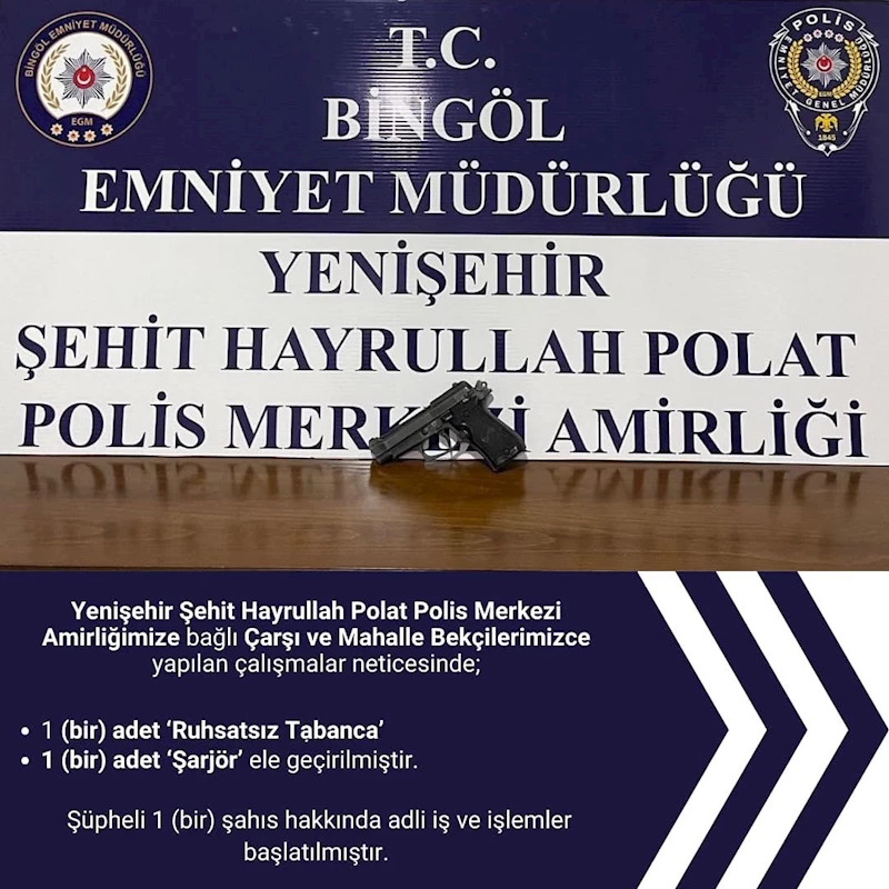 Bingöl’de ruhsatsız silah ele geçirildi
