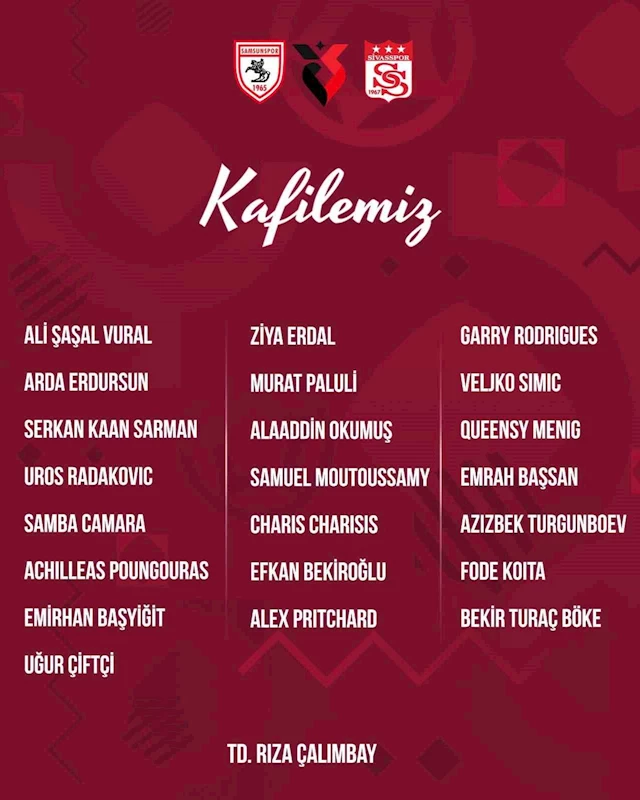 Sivasspor’un Samsunspor kafilesi açıklandı: Rey Manaj kadroda yer almadı
