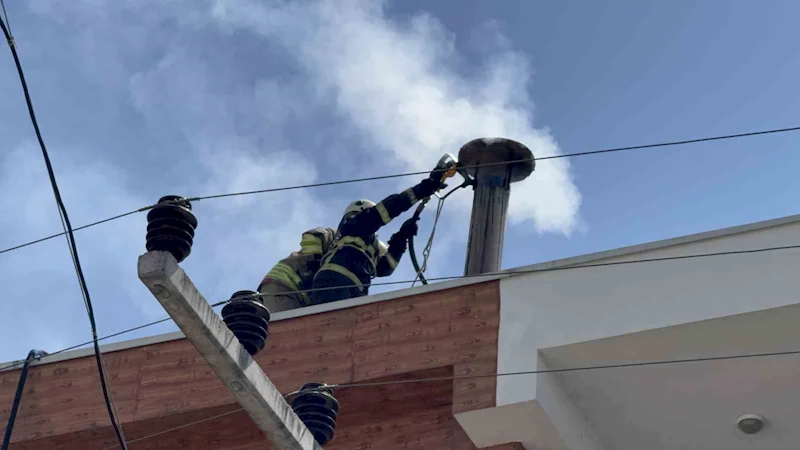 Bacadan çıkan kıvılcımlar itfaiyeyi harekete geçirdi
