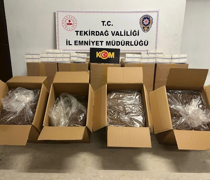 Tekirdağ’da yarım ton tütün ve binlerce makaron ele geçirildi
