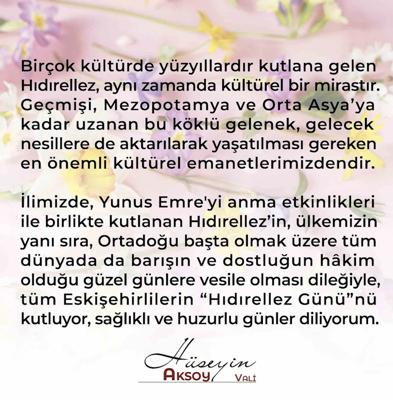 Hüseyin Aksoy’dan 