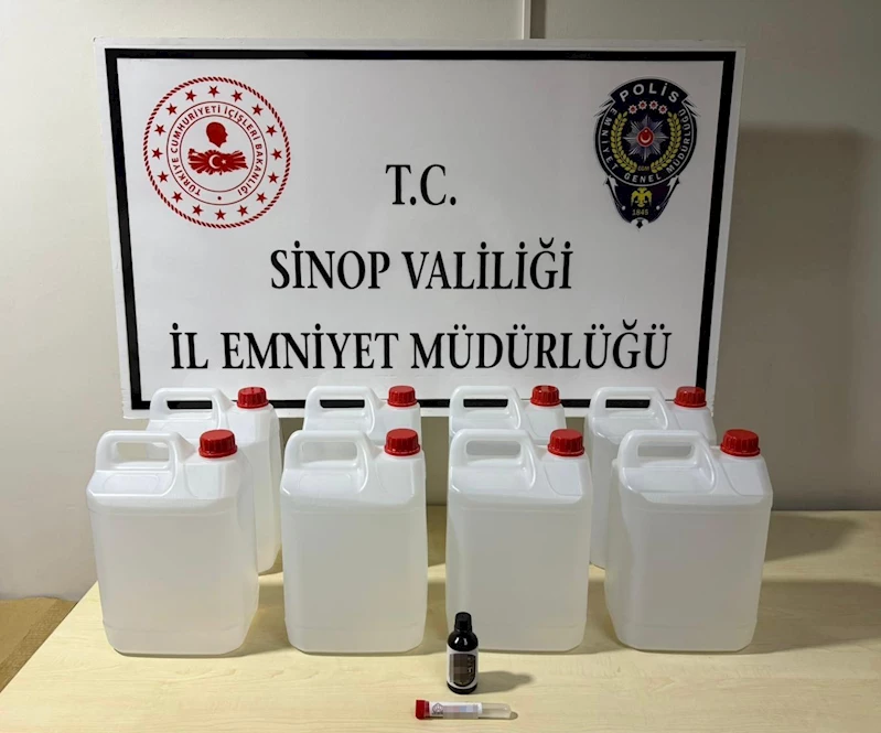 Sinop’ta 40 litre etil alkol ele geçirildi
