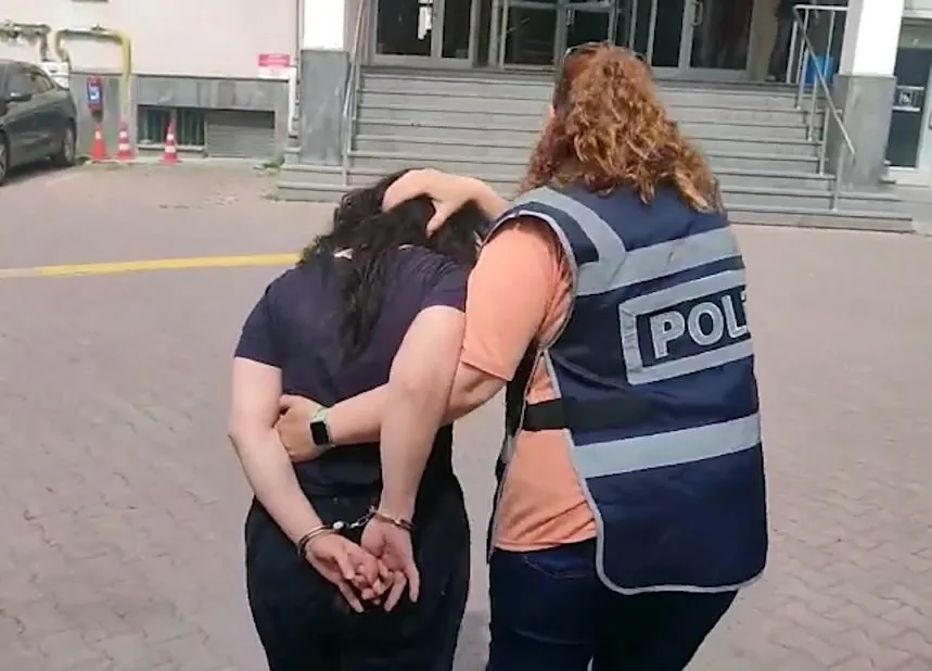 55 yıl kesinleşmiş cezası bulunan kadın merdiven boşluğunda yakalandı