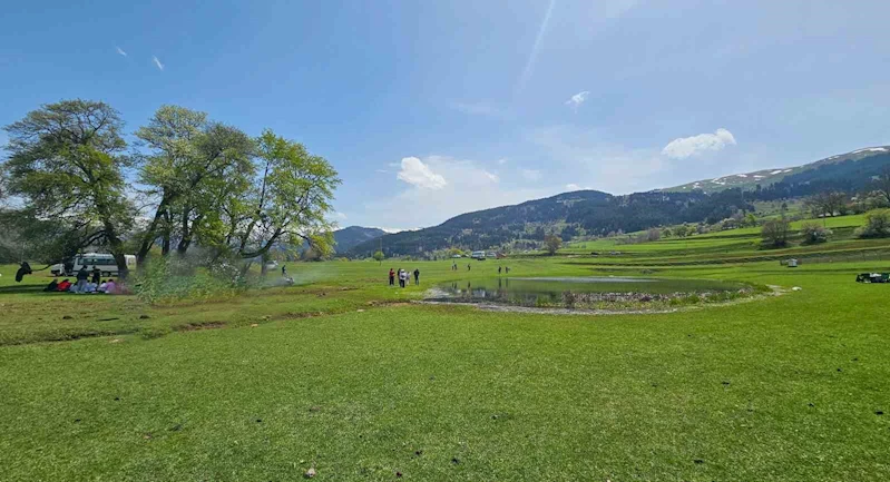 Artvin’in Ardanuç ilçesindeki Tosunlu Gölü doğaseverlerin ilgi odağı oldu
