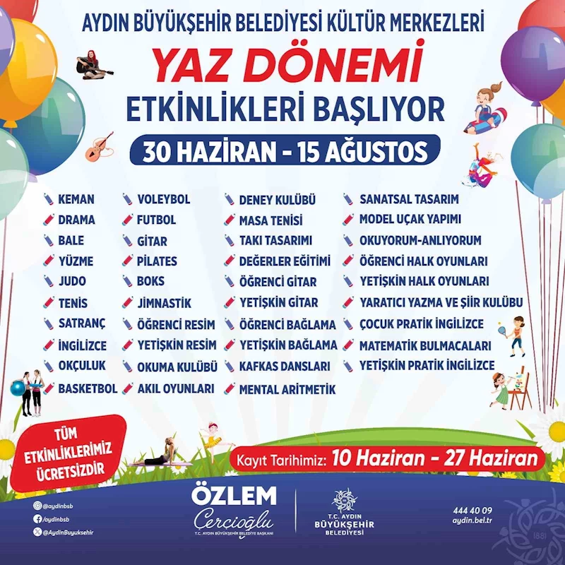 Başkan Çerçioğlu ile Aydınlı çocuklar yaz tatilinde eğlenirken öğrenecek
