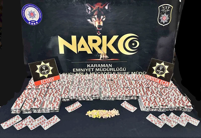 Karaman’da 6 bin 74 adet uyuşturucu hap ele geçirildi
