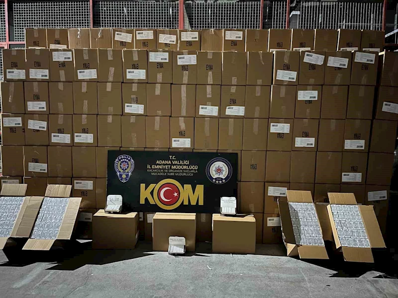 Adana’da 6 milyon 500 bin makaron ele geçirildi
