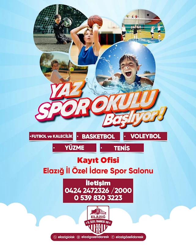 Elazığ İl Özel İdare Yaz Spor Okulları kayıtları başladı
