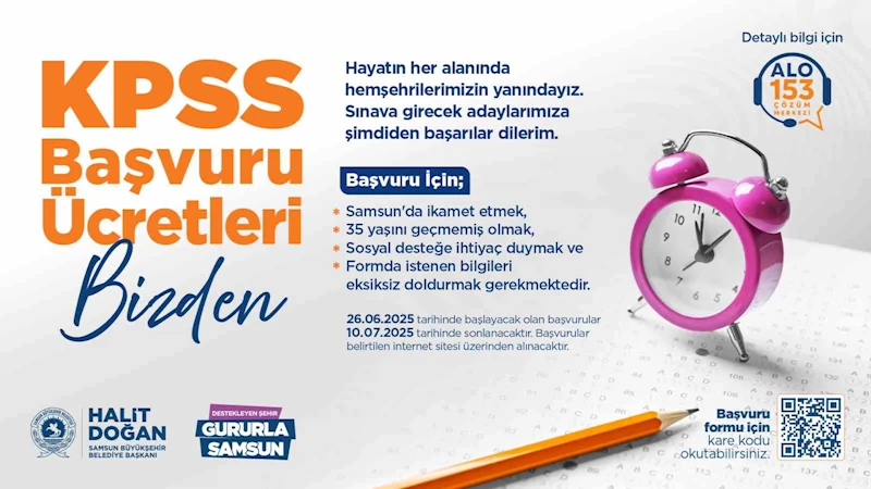 Samsun Büyükşehir’den gençlere KPSS ücreti desteği
