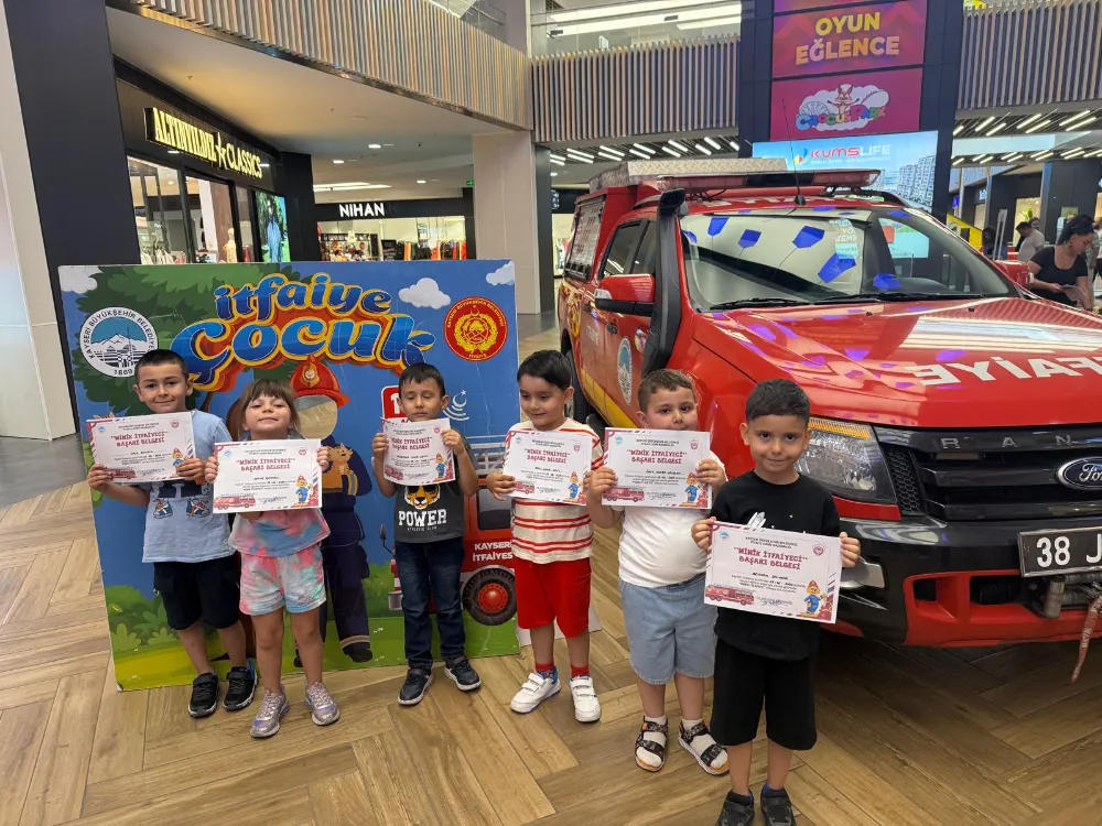 Kayseri itfaiyesinden miniklere yangın bilinci eğitimi