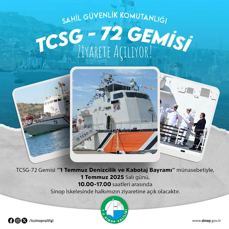 TCSG-72 Gemisi Sinop’ta halkın ziyaretine açılacak
