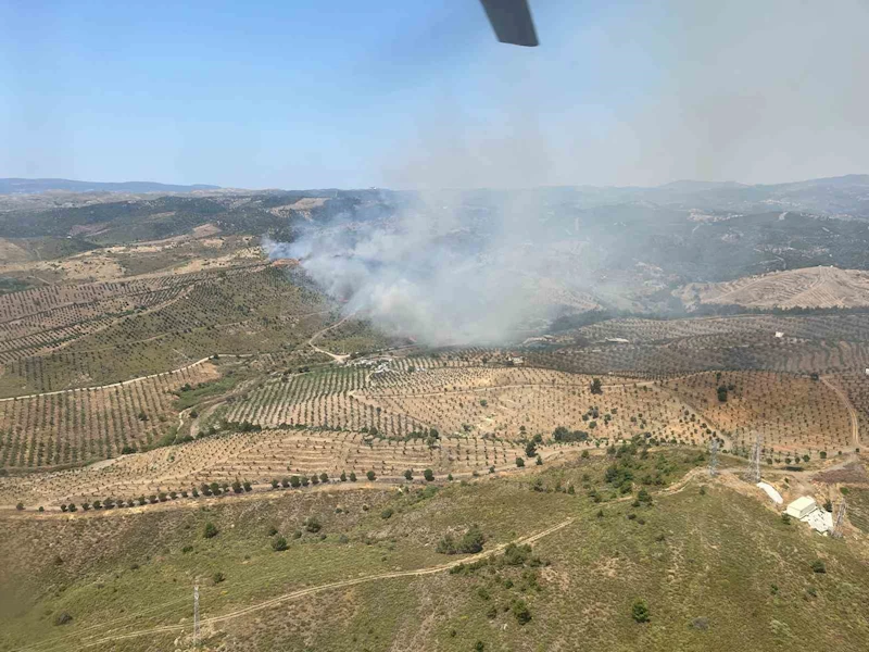 İzmir’de ormanlık alanda yangına havadan ve karadan müdahale başladı
