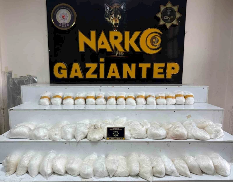 Gaziantep’te 58 kilo metamfetamin ele geçirildi
