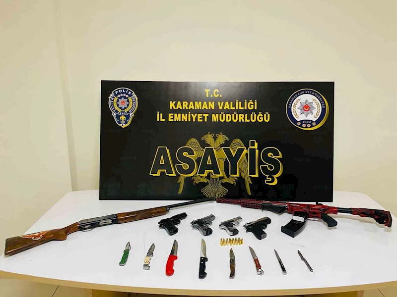 Karaman’da ruhsatsız silahlar ile uyuşturucu ele geçirildi
