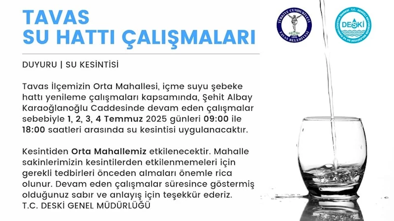 Tavas’ta içme suyu şebekeleri yenileniyor

