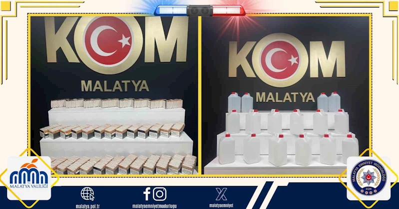 Malatya’da kaçak makaron ve etil alkol ele geçirildi
