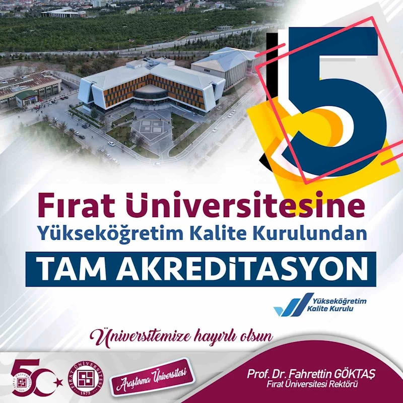 FÜ’nün 50’nci yılında önemli bir başarı daha: YÖKAK’tan tam akreditasyon
