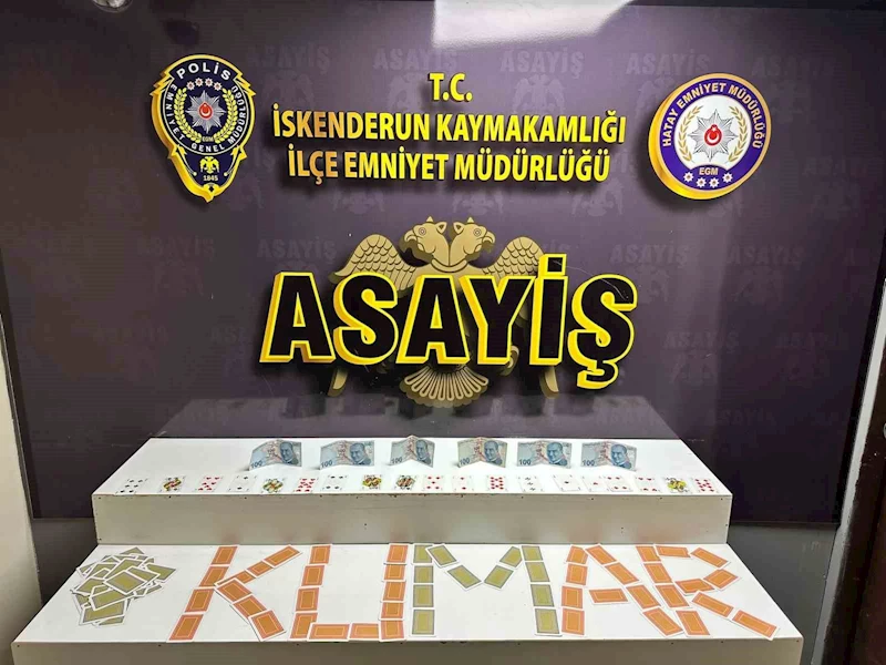 İskenderun’da kumar oynarken yakalanan 4 şahsa 36 bin 988 TL para cezası
