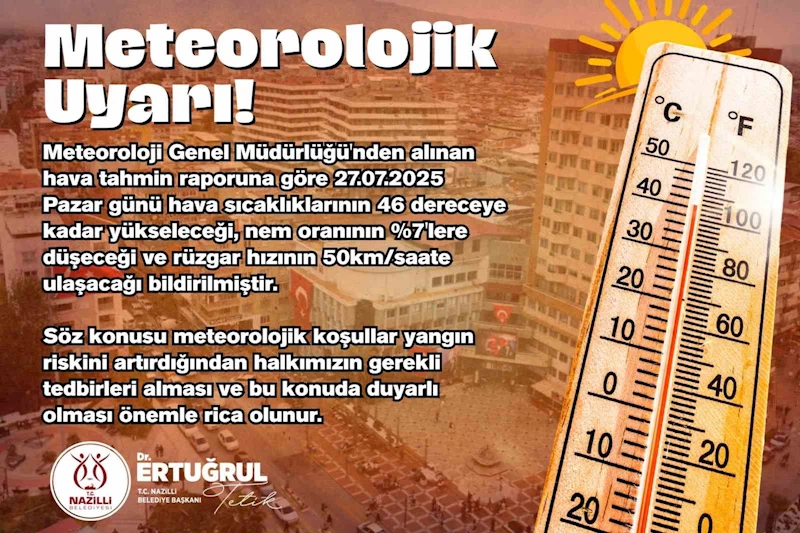 Nazilli Belediyesi vatandaşları uyardı: 
