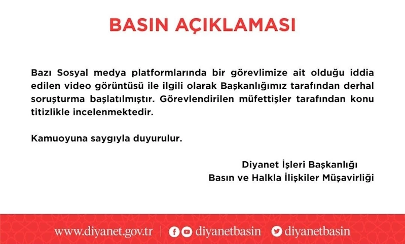 Diyanet’ten rüşvet iddiasına soruşturma
