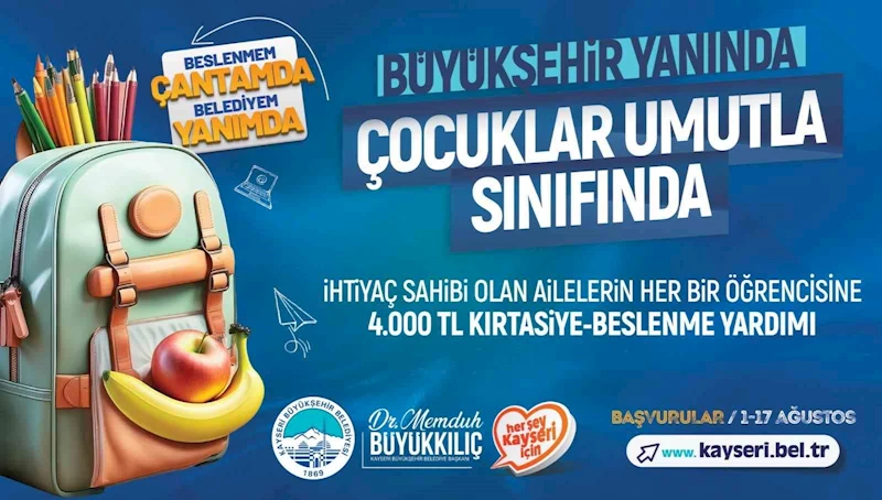 Kayseri’de ihtiyaç sahibi öğrencilere yardım yapılacak