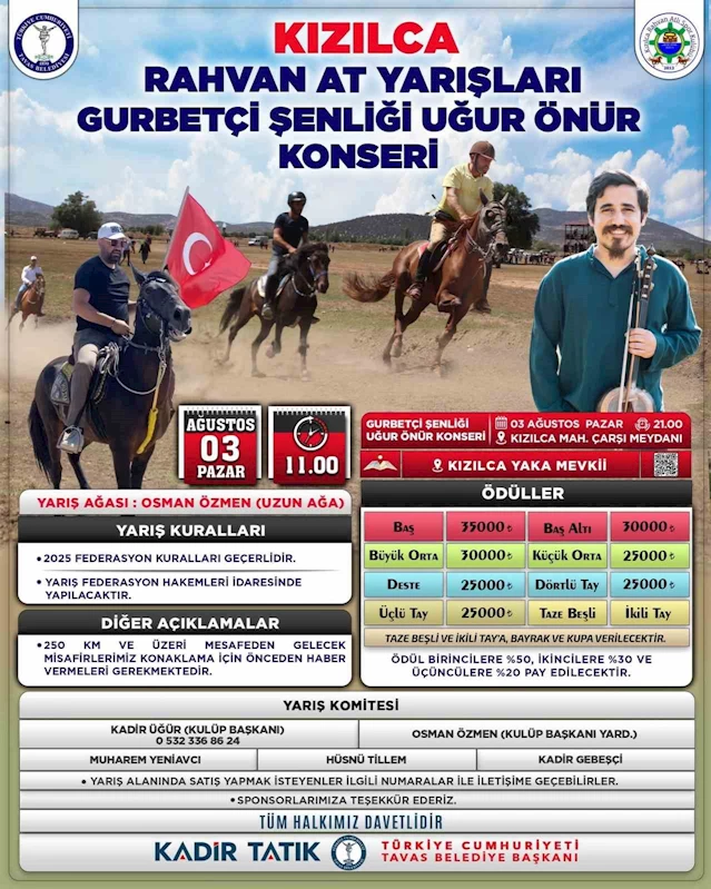 Tavas Rahvan At Yarışı ve Gurbetçi Festivaline sayılı günler kaldı
