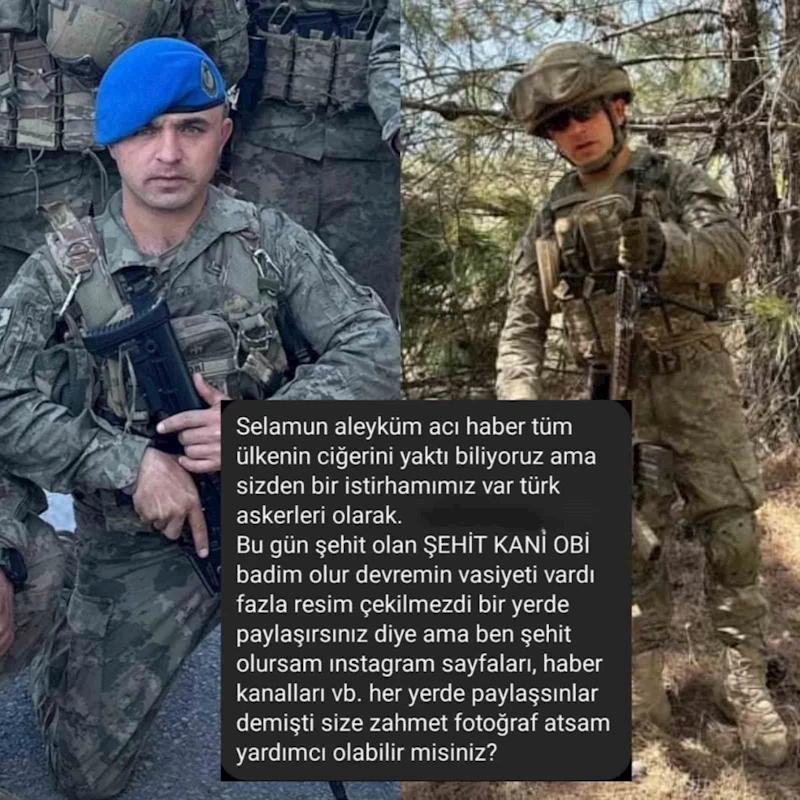 Ordulu şehidin vasiyeti: 