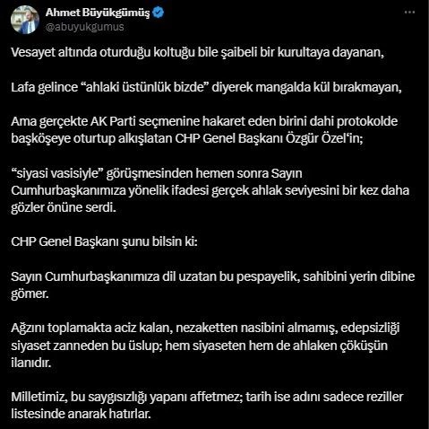 AK Parti Genel Başkan Yardımcısı Büyükgümüş: 