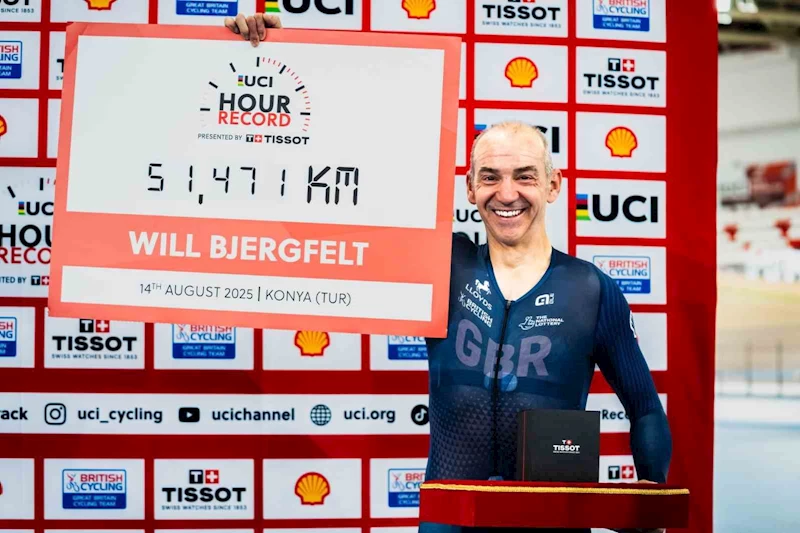 Paralimpik bisikletçi William Bjergfelt, Konya Velodromu’nda dünya rekoru kırdı
