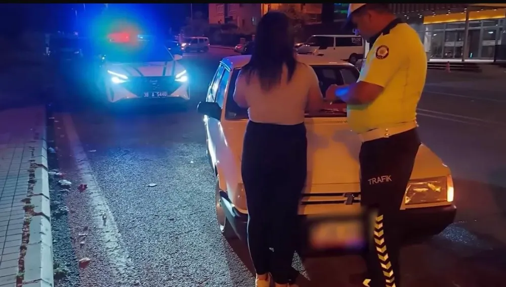 Drift atan kadın sürücüye yüklü ceza