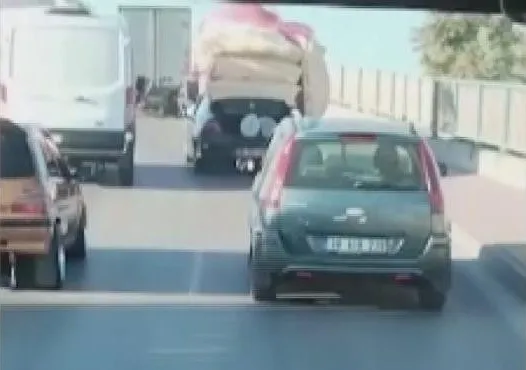 Araca fazla yük atan sürücülere ceza