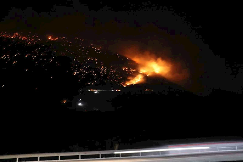 Denizli’de orman yangınına gece karadan müdahale sürüyor
