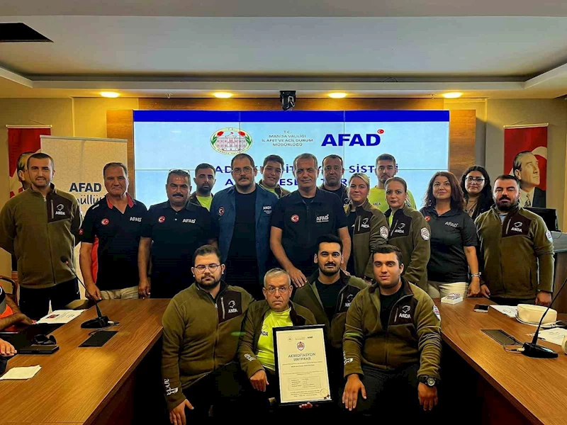 Manisa ANDA Arama Kurtarma Derneği akreditasyon belgesini aldı
