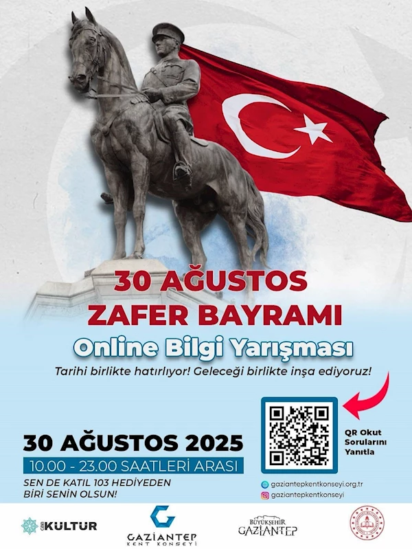 Gaziantep’te 30 Ağustos Zafer Bayramı’na özel online bilgi yarışması

