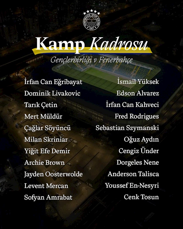 Fenerbahçe’nin Gençlerbirliği maç kadrosu belli oldu
