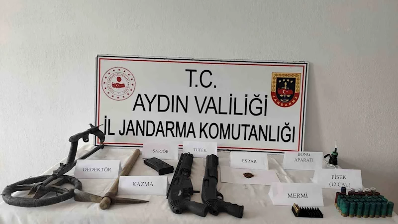 Köşk’teki işletmenin ek binasında uyuşturucu ve av tüfekleri ele geçirildi
