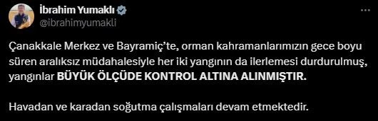 Bakan Yumaklı: 