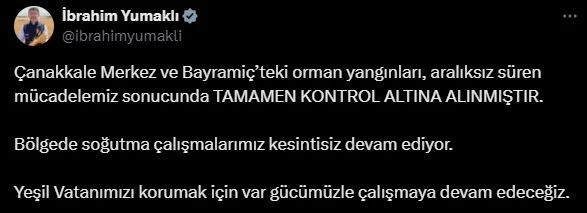 Bakan Yumaklı: 