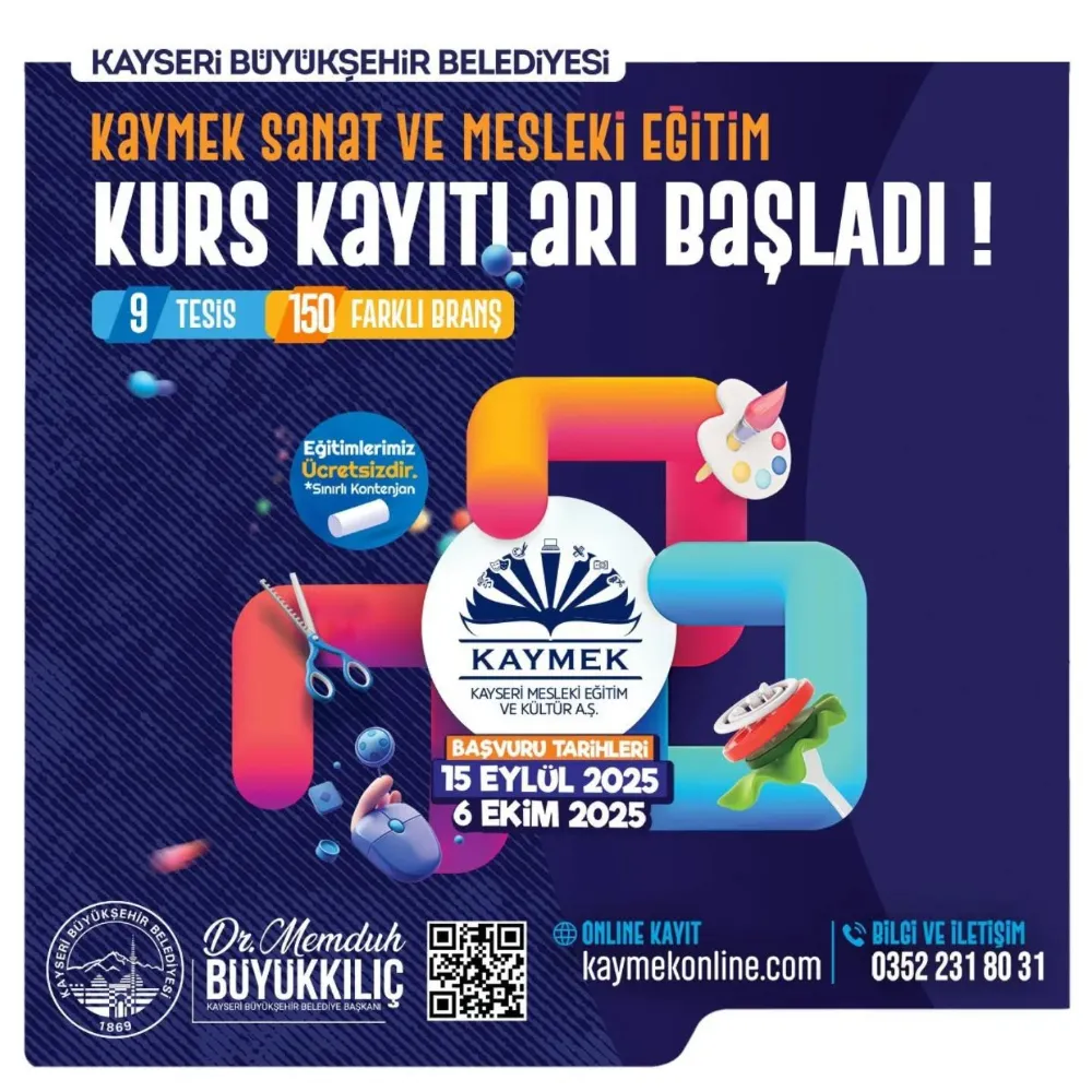 KAYMEK sanat ve mesleki eğitim kurslarına kayıtlar başladı