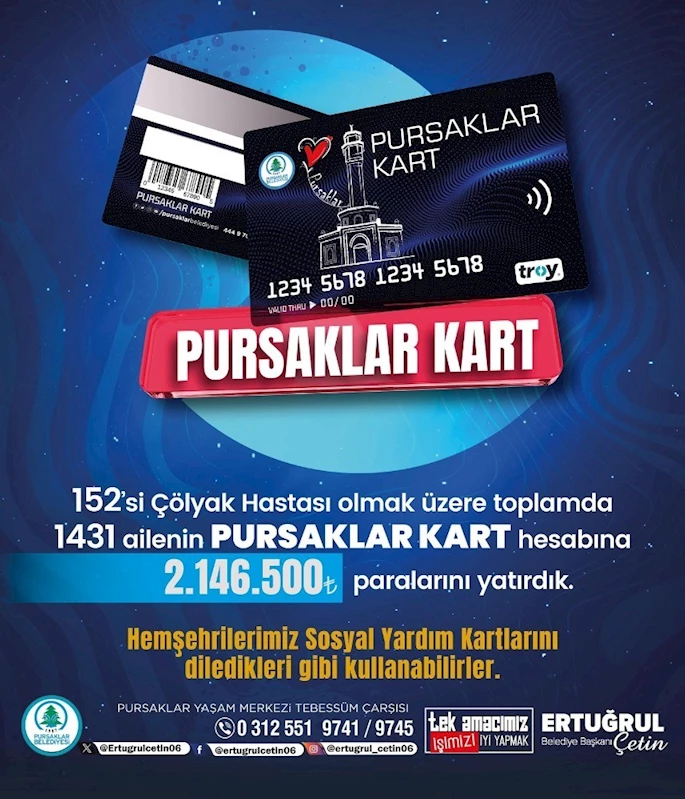 Pursaklar Belediyesi’nden ihtiyaç sahiplerine destek ödemesi
