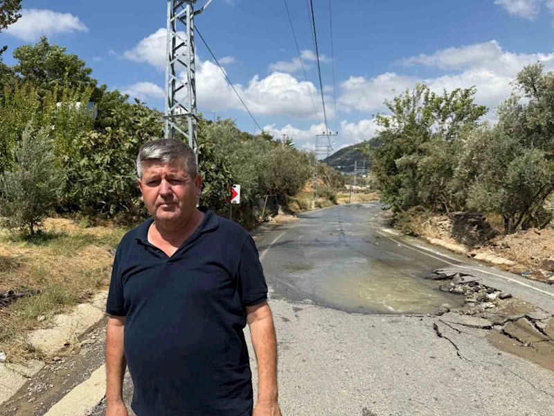 Gazipaşa’da DSİ’ye ait su borusu patladı, yol kullanılamaz hale geldi
